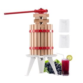 Fruit Wine Press Manual Press for Wine Making 1.6 Gal/6L Wood Basket